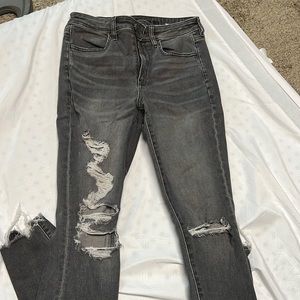 American Eagle skinny jeans gray/black
